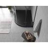 Mexen Flow receveur de douche semi-circulaire asymétrique slim gauche 90 x 80 cm, noir mat - 46Q708090L