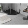 Mexen Flow receveur de douche demi-circulaire asymétrique slim gauche 90 x 80 cm, noir mat - 46Q708090L