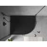 Mexen Flow receveur de douche semi-circulaire asymétrique slim gauche 90 x 80 cm, noir mat - 46Q708090L