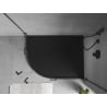 Mexen Flow receveur de douche demi-circulaire asymétrique slim droit 90 x 80 cm, noir mat - 46Q708090R