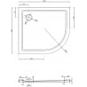 Mexen Flow receveur de douche asymétrique demi-circulaire slim gauche 100 x 80 cm, noir mat - 46Q708010L