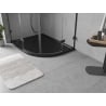 Mexen Flow receveur de douche asymétrique demi-circulaire slim gauche 100 x 80 cm, noir mat - 46Q708010L