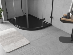 Mexen Flow receveur demi-circulaire asymétrique slim gauche 100 x 80 cm, noir mat - 46Q708010L