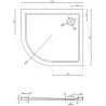 Mexen Flow receveur de douche demi-circulaire asymétrique slim droit 100 x 80 cm, noir mat - 46Q708010R