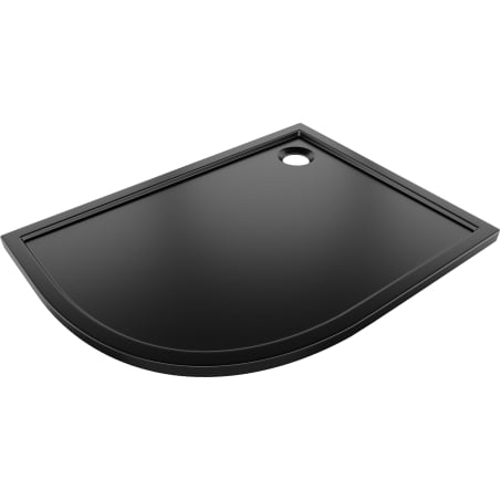Mexen Flow receveur de douche demi-circulaire asymétrique slim droit 100 x 80 cm, noir mat - 46Q708010R