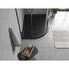 Mexen Flow receveur de douche demi-circulaire asymétrique slim droit 100 x 80 cm, noir mat - 46Q708010R