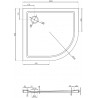 Mexen Flow receveur de douche quart de cercle asymétrique slim gauche 100 x 90 cm, noir mat - 46Q709010L