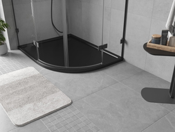 Mexen Flow receveur de douche quart de cercle asymétrique slim gauche 100 x 90 cm, noir mat - 46Q709010L