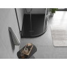 Mexen Flow receveur de douche semi-circulaire asymétrique slim droit 100 x 90 cm, noir mat - 46Q709010R