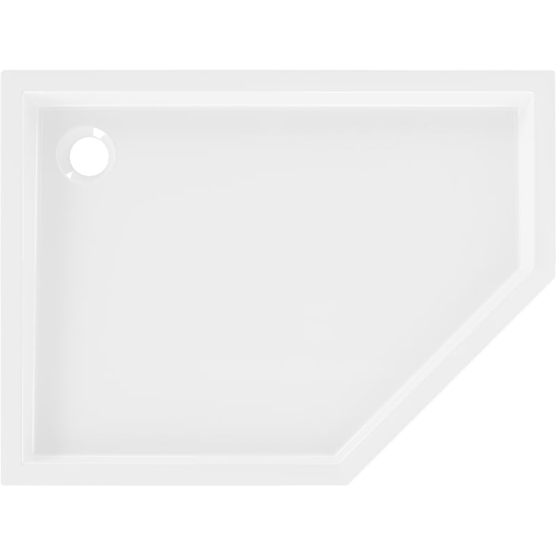 Mexen Flow+ receveur de douche pentagonal gauche 90 x 80 cm, blanc brillant - 46P108090LH