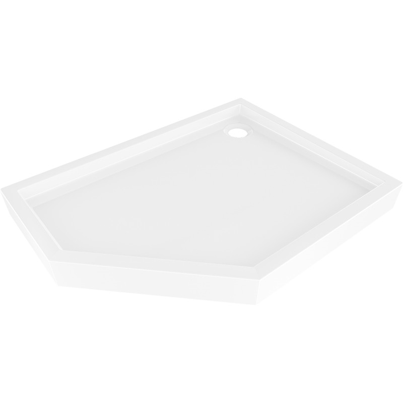 Mexen Flow+ receveur de douche pentagonal droit 90 x 80 cm, blanc brillant - 46P108090RH