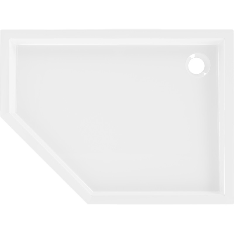 Mexen Flow+ receveur de douche pentagonal droit 90 x 80 cm, blanc brillant - 46P108090RH