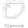 Mexen Flow+ receveur d'angle pentagonal gauche 100 x 80 cm, blanc brillant - 46P108010LH