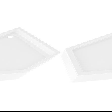 Mexen Flow+ receveur de douche pentagonal gauche 100 x 80 cm, blanc brillant - 46P108010LH