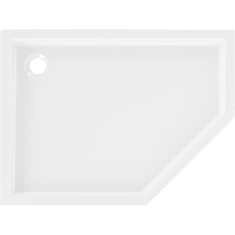 Mexen Flow+ receveur d'angle pentagonal gauche 100 x 80 cm, blanc brillant - 46P108010LH