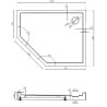 Mexen Flow+ receveur de douche pentagonal droit 100 x 80 cm, blanc brillant - 46P108010RH