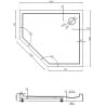 Mexen Flow+ receveur de douche pentagonal droit 100 x 90 cm, blanc brillant - 46P109010RH