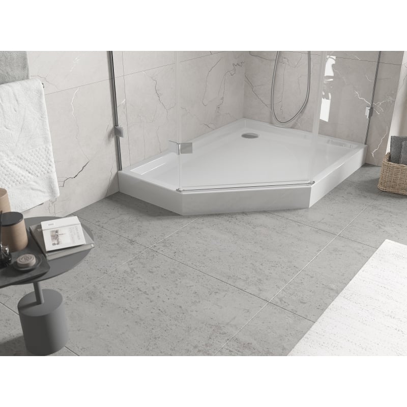 Mexen Flow+ receveur de douche pentagonal droit 100 x 90 cm, blanc brillant - 46P109010RH