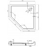 Mexen Flow+ receveur de douche pentagonal 80 x 80 cm, noir mat - 46P708080H