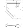 Receveur d'angle Mexen Flow+ 80 x 80 cm, noir mat - 46P708080H