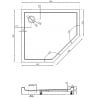 Receveur pentagonal gauche Mexen Flow+ 90 x 80 cm, noir mat - 46P708090LH