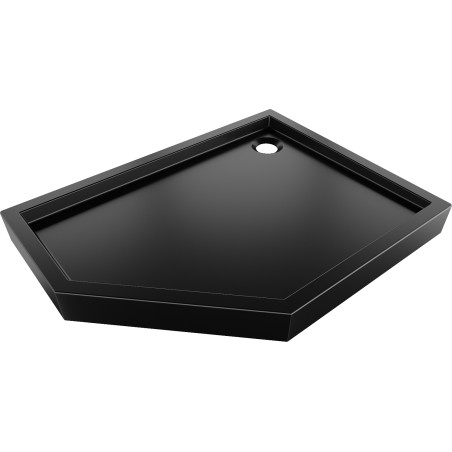 Mexen Flow+ receveur de douche pentagonal droit 90 x 80 cm, noir mat - 46P708090RH