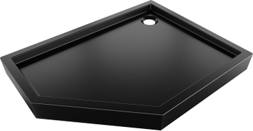 Mexen Flow+ receveur pentagonal droit 100 x 80 cm, noir mat - 46P708010RH