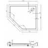 Mexen Flow+ receveur de douche pentagonal droite 100 x 90 cm, noir mat - 46P709010RH