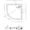 Mexen Flow+ receveur de douche semi-circulaire 90 x 90 cm, blanc brillant - 46Q109090H