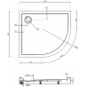 Mexen Flow+ receveur de douche quart de cercle asymétrique gauche 90 x 80 cm, blanc brillant - 46Q108090LH