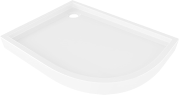 Mexen Flow+ receveur de douche asymétrique demi-circulaire gauche 90 x 80 cm, blanc brillant - 46Q108090LH