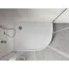 Mexen Flow+ receveur de douche quart de cercle asymétrique gauche 90 x 80 cm, blanc brillant - 46Q108090LH
