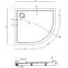 Mexen Flow+ receveur de douche demi-circulaire asymétrique gauche 90 x 80 cm, noir mat - 46Q708090LH