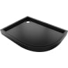 Mexen Flow+ receveur de douche demi-circulaire asymétrique gauche 90 x 80 cm, noir mat - 46Q708090LH