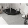 Mexen Flow+ receveur de douche semi-circulaire asymétrique gauche 90 x 80 cm, noir mat - 46Q708090LH