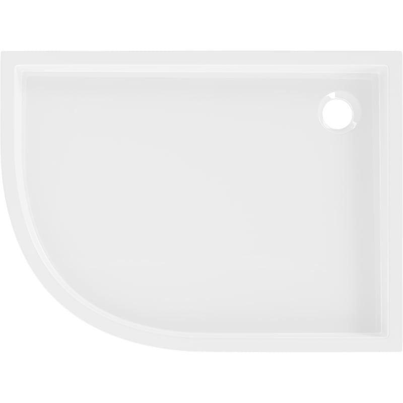 Mexen Flow+ receveur de douche semi-circulaire asymétrique droit 90 x 80 cm, blanc brillant - 46Q108090RH