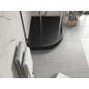 Mexen Flow+ receveur de douche demi-circulaire asymétrique droit 90 x 80 cm, noir mat - 46Q708090RH
