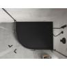 Mexen Flow+ receveur de douche demi-circulaire asymétrique droit 90 x 80 cm, noir mat - 46Q708090RH