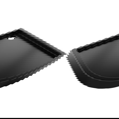 Mexen Flow+ receveur de douche semi-circulaire asymétrique gauche 100 x 80 cm, noir mat - 46Q708010LH