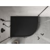 Mexen Flow+ receveur de douche asymétrique en quart de cercle gauche 100 x 80 cm, noir mat - 46Q708010LH