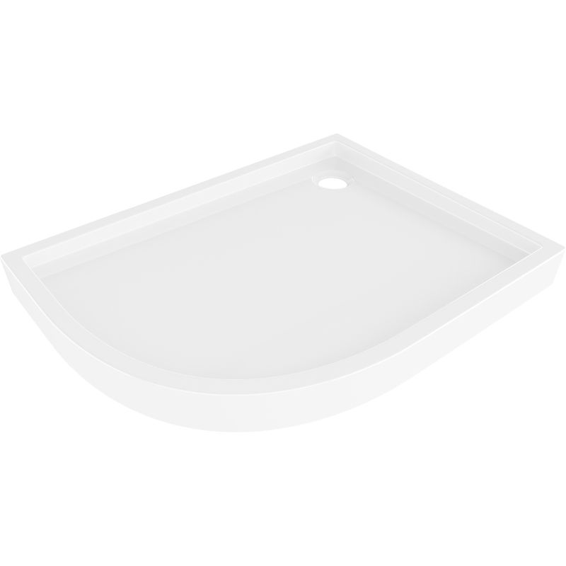 Mexen Flow+ receveur de douche asymétrique demi-cercle droit 100 x 80 cm, blanc brillant - 46Q108010RH