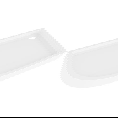 Mexen Flow+ receveur de douche asymétrique demi-cercle droit 100 x 80 cm, blanc brillant - 46Q108010RH