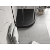 Mexen Flow+ receveur de douche semi-circulaire asymétrique droit 100 x 80 cm, noir mat - 46Q708010RH