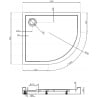 Mexen Flow+ receveur de douche demi-circulaire asymétrique gauche 100 x 90 cm, blanc brillant - 46Q109010LH