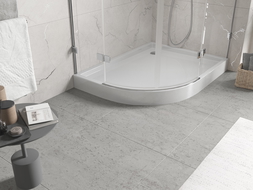 Mexen Flow+ receveur de douche semi-circulaire asymétrique droit 100 x 90 cm, blanc brillant - 46Q109010RH