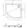 Mexen Flow+ receveur de douche quart de cercle asymétrique droit 100 x 90 cm, noir mat - 46Q709010RH