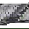 Mexen Apia cabine de douche coulissante 140 x 70 cm, transparent, chrome + receveur plat, noir - 840-140-070-01-00-4070