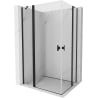 Mexen Mist Duo cabine de douche pivotante 90 x 70 cm, transparente, noire - 8A4-090-070-70-00