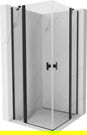 Mexen Mist Duo cabine de douche pivotante 80 x 80 cm, transparent, noir - 8A4-080-080-70-00
