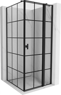 Mexen Mist T cabine de douche pivotante droite 110 x 110 cm, grille noire, noir - 8A4T-110-110-70-77-P
